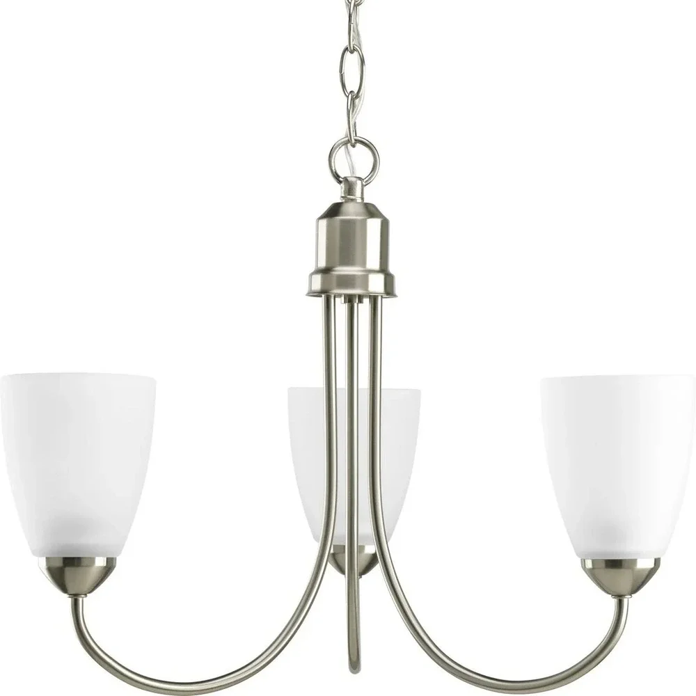 Progress Lighting - Gather Collection Three-Light Etched Glass Chandelier P4440